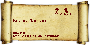 Kreps Mariann névjegykártya