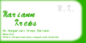 mariann kreps business card